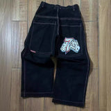 Zingj Wide-Leg Jeans Men Y2K Hip-Hop Harajuku High-Quality Street Rest 1215-1-Outfit