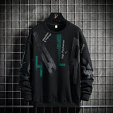 New Splicing Polyester Men's Round Neck Bottoming Shirt Korean Style Top Casual Long-Sleeved Shirt for
