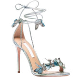 Butterfly 2025 New Butterfly Cross-Tie With Fine Heel Sandals Female Fish Mouth Open-Slip