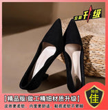 High Heels Women's Velvet Soft Soles Standing Not Tired Feet Flight Attendant Commuting Professional Black Work Shoes Single