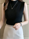 Zingj New Summer Bottom Sweater Xia Slim, Thin Sweater, Sleeveless Knitted Sweater, Put On A