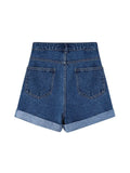 Casual High Waist Denim Shorts 2022 Summer Washed Gradient A-line Jean Shorts Femme Y2K Streetwear Harajuku Short