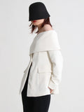 Zingj Collar Off-The-Shoulder Small Suit 2024 Spring And Autumn New Fashion Design Sense Long Sleeve Texture Coat