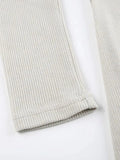 Solid Off Shoulder Slim Long Sleeve Knit-Outfit