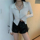 Zingj Short Coat Female Autumn Thin Casual Versatile 2024 New Show Thin Hong Kong Flavor Long Sleeve Early Autumn Jacket-Outfit