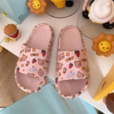 Slippers Leisure Fashion Cartoon Bear Design for Ladies Daily Wearing Beach Garden Light EVA Thicken Sole Flat