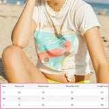 Geometry Graphic Cotton T-shirt Women Summer Round Neck Vintage Tee Shirt Tops 2021 Femme Casual Streetwear Tshirt