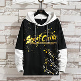 New Contrast Color Men's Hooded Male Personality Handsome Bottoming Shirt 2021 Student Sweatshirt Hoodie