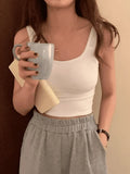 Padded Stretch Crop Tank Top-Outfit
