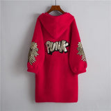Winter Full Sleeve Warm Casual Womens Faux Fur Coat 2021 Fashion Female Long Printed Letter Overcoat Hooded