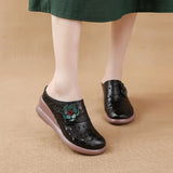 New Loose Cake Bottom Casual Women's Shoes National Wind Leather Flower Hollow Out Women's Slippers Breathable Comfortable Hole Hole