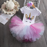 Baby Infant Christening One Year 1st Birthday Outfit Princess Cottoning Baptism Baby Girl Unicorn Dress Baby