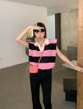 Patchwork Knitted Striped Tank Top Sleeveless Summer Top Korean Fashion 2022 New Harajuku Streetwear Tanktop