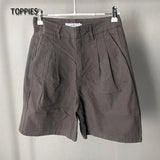 White Linen Shorts Wide Leg Summer Shorts Woman High Waist Shorts Streetwear