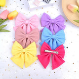 Pcs/lot Cute Solid Cotton Hair Bows With Clip For Girls Hair Clips Handmade Hairpins Barrettes Headwear Kids Hair