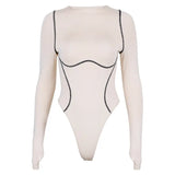 women casual clothes spring autumn long sleeve fitness skinny elastic Sportswear one piece bodysuit romper