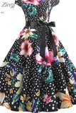 Women Summer Music Note Print Dress 50s 60s Robe Retro Swing Casual Vintage Sleeveless Party Dresses