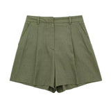 Women's 2025 Spring New Fashioned Colored Flax-Blend Vest + Shorts