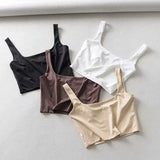 Sale 2020 Summer Women Sexy Sleeveless Tops Fashion Short Square Collar Tank Tops 4