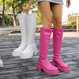 Boots Female Knight Boots 2025 New Elastic Thin Boots Thick Bottom High Boots Small But Knee