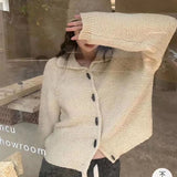 Zingj 2023 New Solid Color Short Style Show Thin Knit Cardigan Jacket