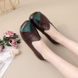 Zingj Low-Heeled, Soft-Soled Casual Women's Shoes, Matching Leather, Cow Tendon Soles, Single Shoes, Middle-Aged And Elderly Mother Shoes, Dancing
