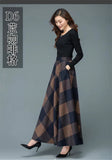 A-Line High Waist Woolen Skirts 2019 Autumn Winter Fashion Women's Wool Maxi Skirts Female Casual Long