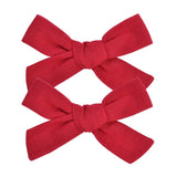 Lovely Baby Solid Hair Bows With Clip Bowknot Hair Clips Headwear Children Cute Cotton Hairpins Barrettes Hair