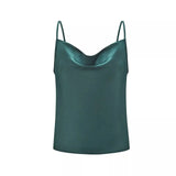 Zingj Summer Women's Solid Color Sling Small Vest Bottom Silk Chiffon Top-Outfit