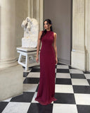 Knitted Turtleneck Pleated Tank Maxi Dress- Outfit