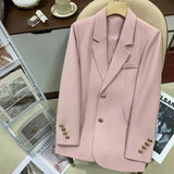 Zingj Suit Jacket Female In 2024 Autumn New Design Sense Fashion Versatile Temperament Single Breasted Small Suit