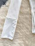 Fashion Mesh Sheer Playsuits 2023 Ladies Turtleneck Long Sleeve Transparent Sensual Top Open Crotch Slim Sexy