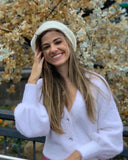 White Knit Fuzzy Three Piece Set-Outfit