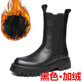 Zingj Boots Autumn Breathable Male High Top Leather Shoes Work Boots Korean British Style Ankle Boots