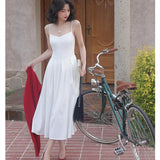 New Elegant Spaghetti Strap Midi Dress Women Sexy Casual Party Fashion