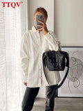 Fashion Long Sleeve Cotton Woman Blouses 2022 Autumn White Lapel Loose Shirts Casual Office Lady Single-breasted