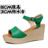 Toe-Word High Heels 8CM Slope And Women's Waterproof Table Comfortable Loose Cake 33-43 Black Hollow