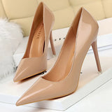 Shoes Fashion Woman Pumps Patent Leather High Heels Stiletto Heels Occupation OL Office Shoes Sexy Heels Plus Size