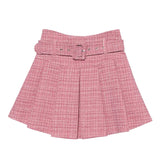 Autumn And Winter New Coarse Flowers Of The Hundred-Fold Skirt Pink Skirt High Waist Slim Skirt A Word Anti-Light Skirt