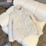 2024 Winter New Style Standing Collar Short Down Cotton Korean Version Loose Large Size Cotton-Padded Coat Women's Cotton Clothes Warm Cotton-Padded Jacket-Outfit