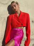 Double Layer Jackets for Women Autumn 2021 Coat Long Sleeve Vintage Casual High Street Cropped Blazer Women