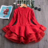 Christmas Dress Knitting Sweater Dress for Girls Winter Dress Autumn Full Sleeve Elk Deer Printing Girl Clothes New