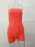 2023 Sexy Women Off Shoulder Bodycon Slim Overalls High Waist Beach Short Playsuit Tube Tops Strapless Jumpsuit