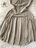 Strap Slim Bodycon Dress Women Sleeveless Backless Sexy Short Sundress Korean Elastic Waist Knit Vintage Beach