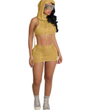 Zingj New Women's Wear Casual Sleeveless Hooded Beach Short Dress