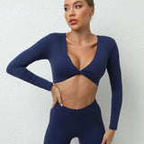 Zingj Nude Yoga Long Sleeve Women Fitness Clothing Sports Yoga Long Sleeve T-Shirt Sports Fitness Jacket Women-Outfit