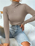 Turtleneck Ribbed Knit Sweater- Outfit