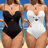 2023 New Sexy Special Fabric Joint Hard Cup Hollow Swimsuit