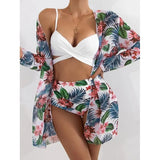 Sexy Bikinis And Cover Set Women Swimsuit Printed Swimwear High Waist Summer Bathing Suit Beachwear Biquini