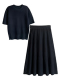 Luxury Small Fragrant Style Knitted Dress Dress Women's New Hollow Half-Dress Two